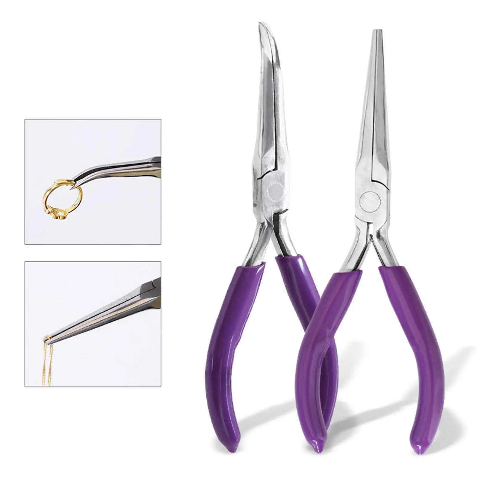 

2Pcs Jewelry Pliers Set Mini Pliers Curved Nose Pliers for Jewelry Making Cutting Beading Handcraft DIY Crafts Wire Wrapping