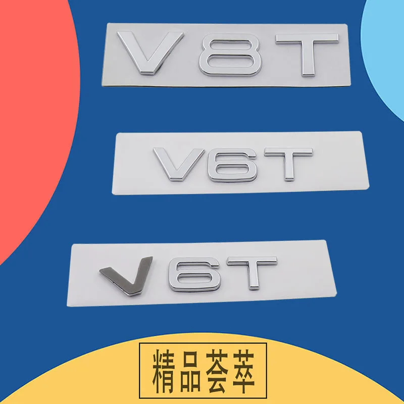 3D For A1 A3 A5 A6 A4 A7 Q3 Q5 Q7 V8T V6T V6 V8 T Emblem car Hood Fender trunk Rear Bonnet Nameplate Decal Badge Sticker 2