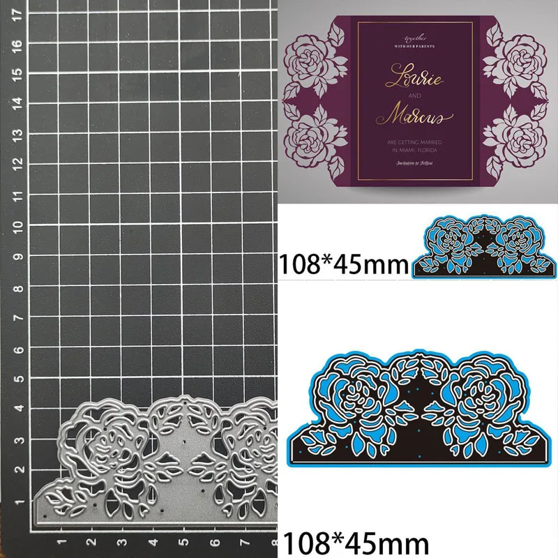 

Rose Flower Greeting Card Lace Metal Cutting Dies Stencil Template Scrapbooking Embossing Paper Cards Album Making Decora Craft