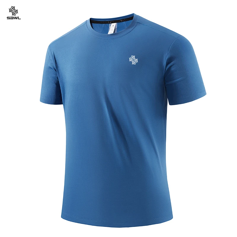 SBWL High quality Outdoor hiking mountaineering Tees running weight loss fitness sports quick drying T-shirt Men's Ice silk Tops 6