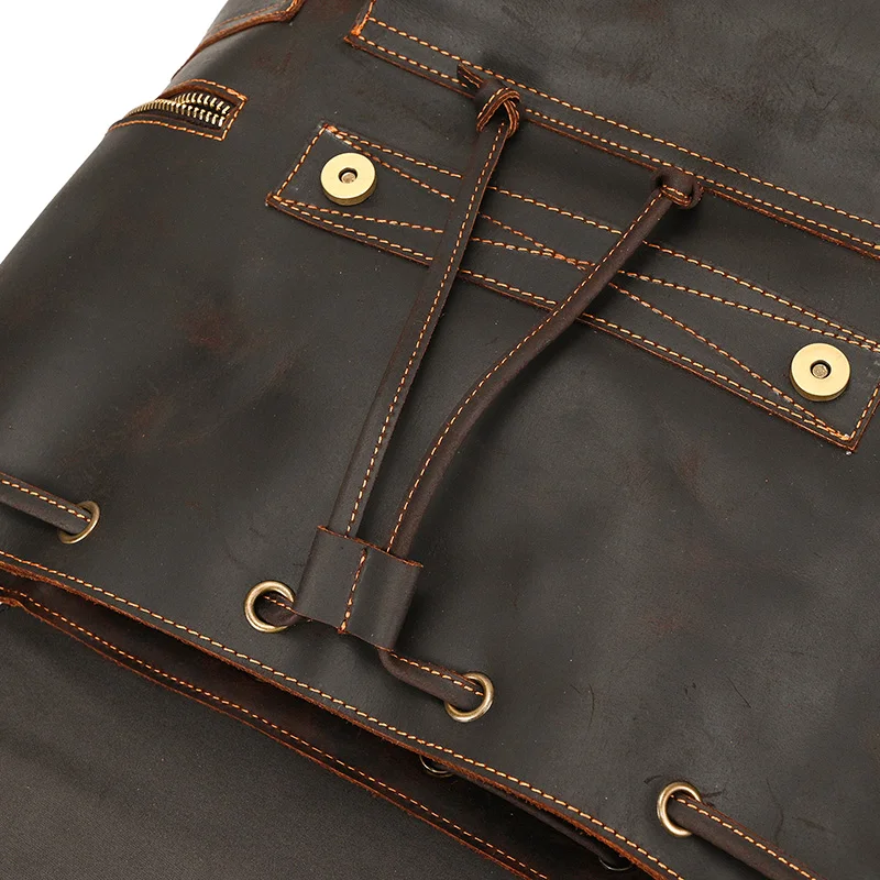 Leather Backpack Travel Pioneer™ - Dark Brown