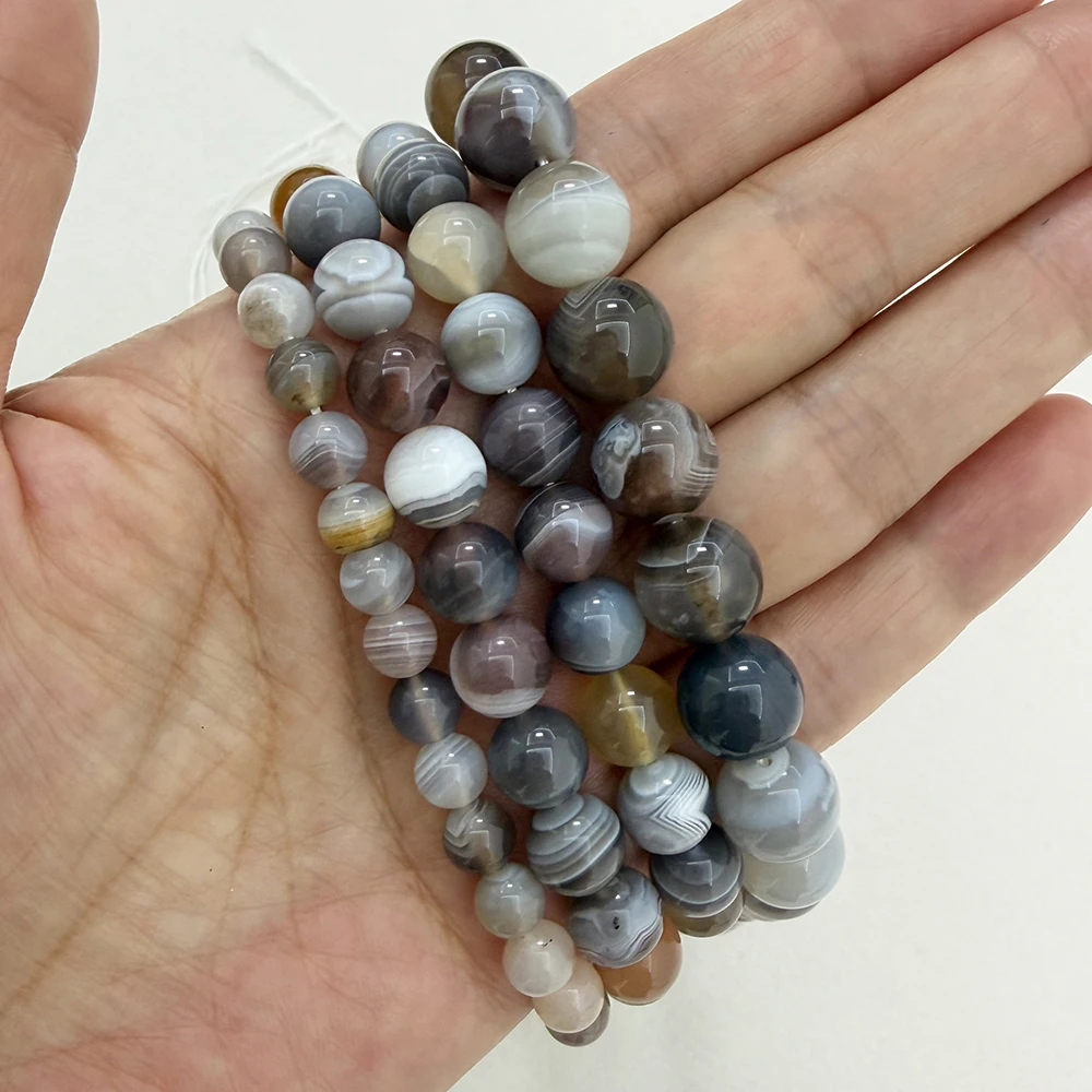 Naturstein Botswana Sardonyx Achat Runde lose Perlen 6 8 10 12 MM 15 "Strang Auswahlgröße für Schmuck DIY