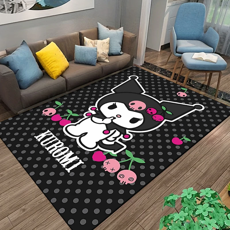 Sanrio Kuromi Carpet Yoga Living Room Decor Children's Crawling Mat Doormat Living Room Area Rug Games Area Washroom Floor Mat