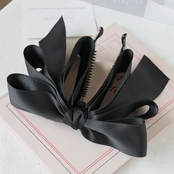 Elegant Satin Hair Bows in Neutral Tones (Black)