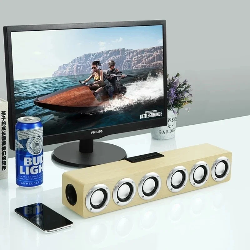 

Домашний кинотеатр, Портативная звуковая панель, Bluetooth-колонка, беспроводные деревянные компьютерные ТВ-колонки, сабвуфер, FM-радио, TF-карта, USB, AUX