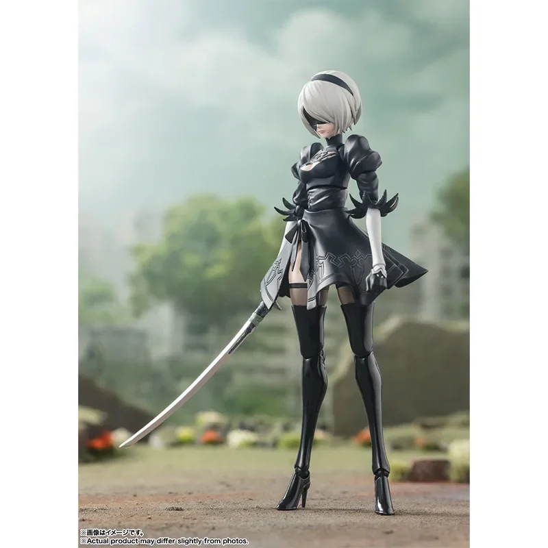 

In Stock Anime figurines S.H.Figuarts 2B PVC Bandai Action Figure YoRHa No. 2 Type B Toys for Children 15cm Collectible Gifts