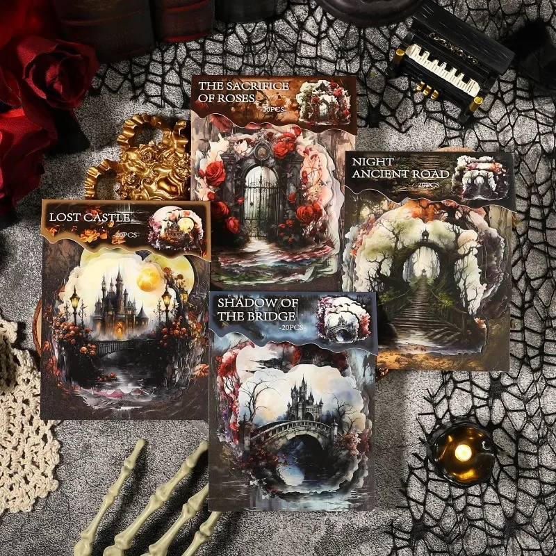 

Коллаж с надписью «Fog Legend» 20 дюймов, материал для руководства в европейском стиле, готические принадлежности, базовая сумка, фотоальбом 153*103 мм