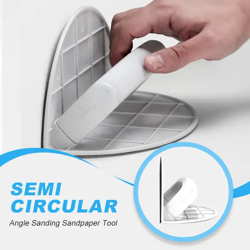 Multi-functional semi-circular angle sanding self-adhesive tool 90-degree sanding tool for drywall sandpaper holder.