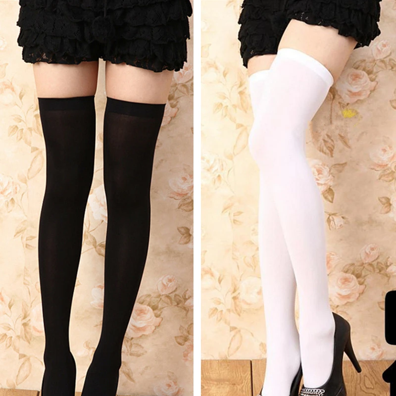 Calze per reggicalze velate nude con balza in pizzo nero Obsessive
