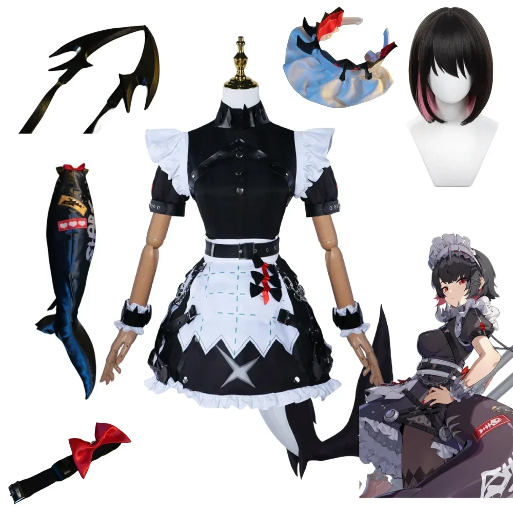 

Game Zenless Zone Zero Ellen Joe Cosplay Costumes Maid Uniform Dress Wig Suit Accessories Halloween Play Carnival Clothing