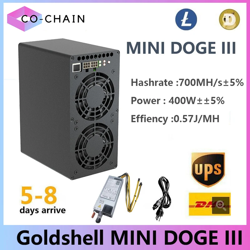 ゴールドシェルミニdoge3 ltcとdogeコインマイナー,psu付きミニコイン