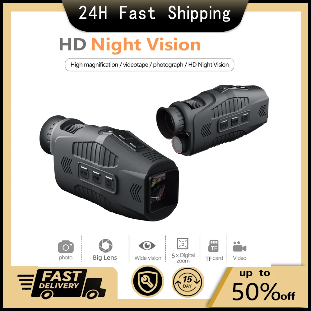 

R11 1080P Infrared Night Vision Device Day Night Photo Video Taking 300M Full Dark Viewing Distance 5X Digital Zoom Monocular