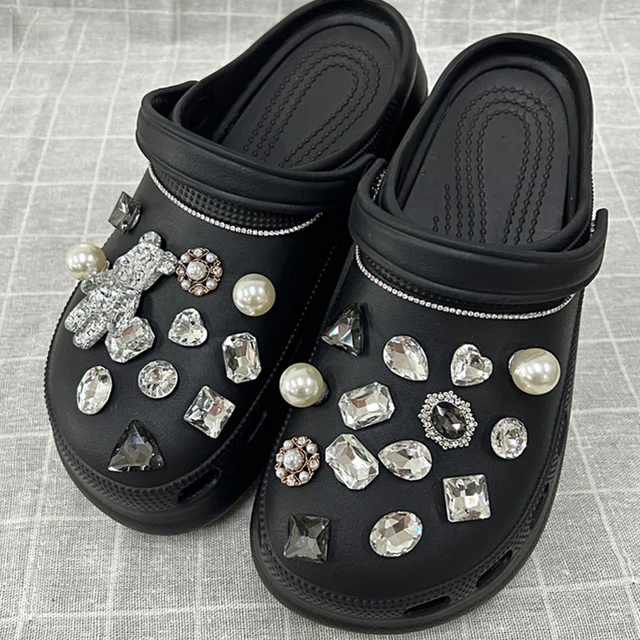 Luxury Rhinestone Pearl Croc Charms Designer DIY Gem Shoes Decaration Charm  for Croc Clogs Kids Women Girls Gifts