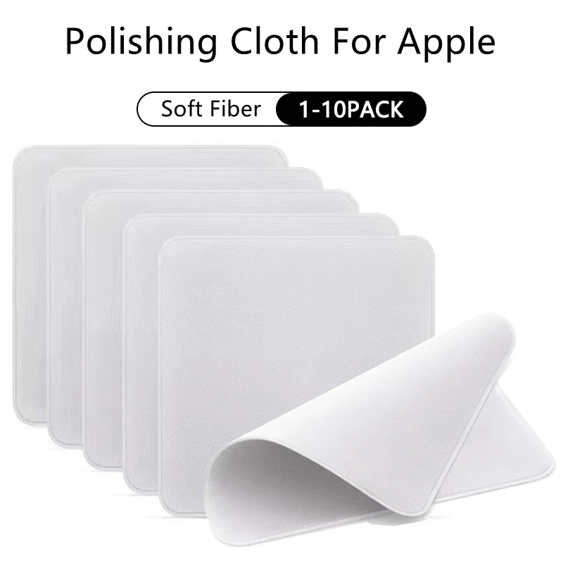Double Suede Polishing Cloth 1/5/10PCS Double Suede Polishing Cloth Screen Cleaner Wiper for MacBook Screen iPad iPhone Apple Watch Display Cleaning Supplies