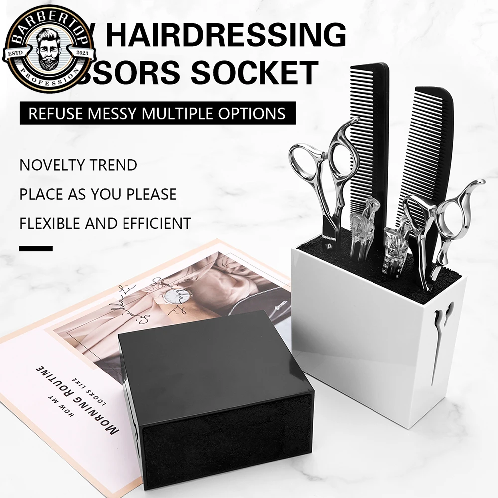 Barber Scissor Comb Holder Hair Scissors Salon Organizer Cutting Stand Hairdressing Storage Shear Box Case Barbershop Tools