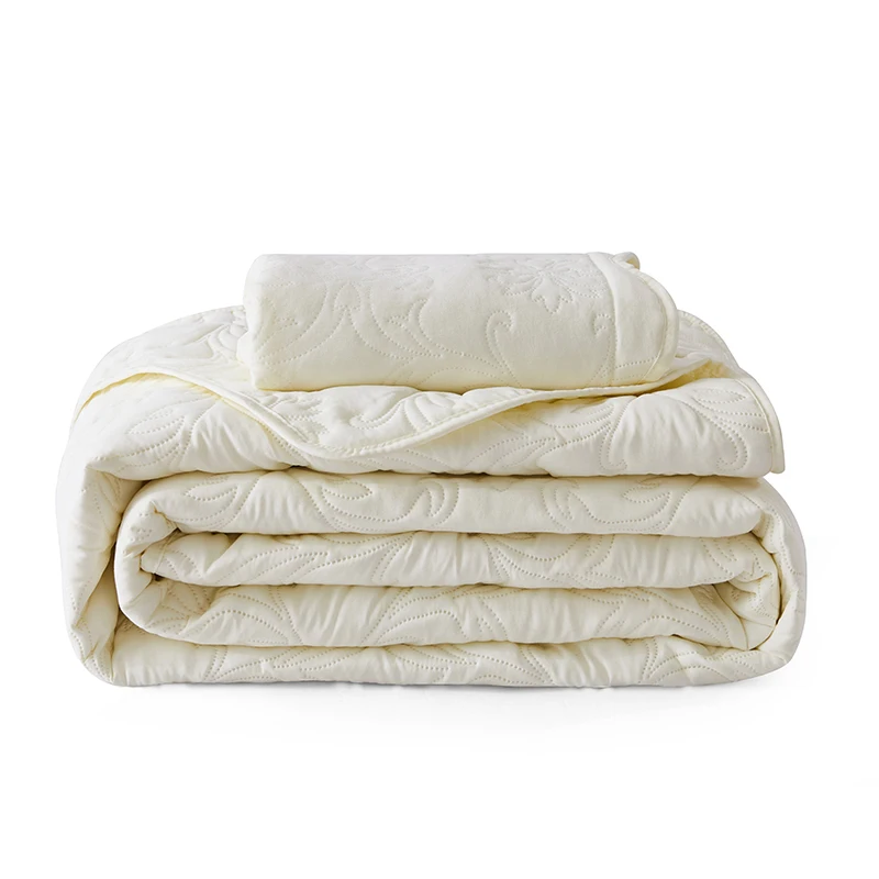 High-grade White Embossing Cotton Single Double Plaid Quilts Bed Cover Blanket Quilting Quilt Bed Sheet linen Bedspreads #sw