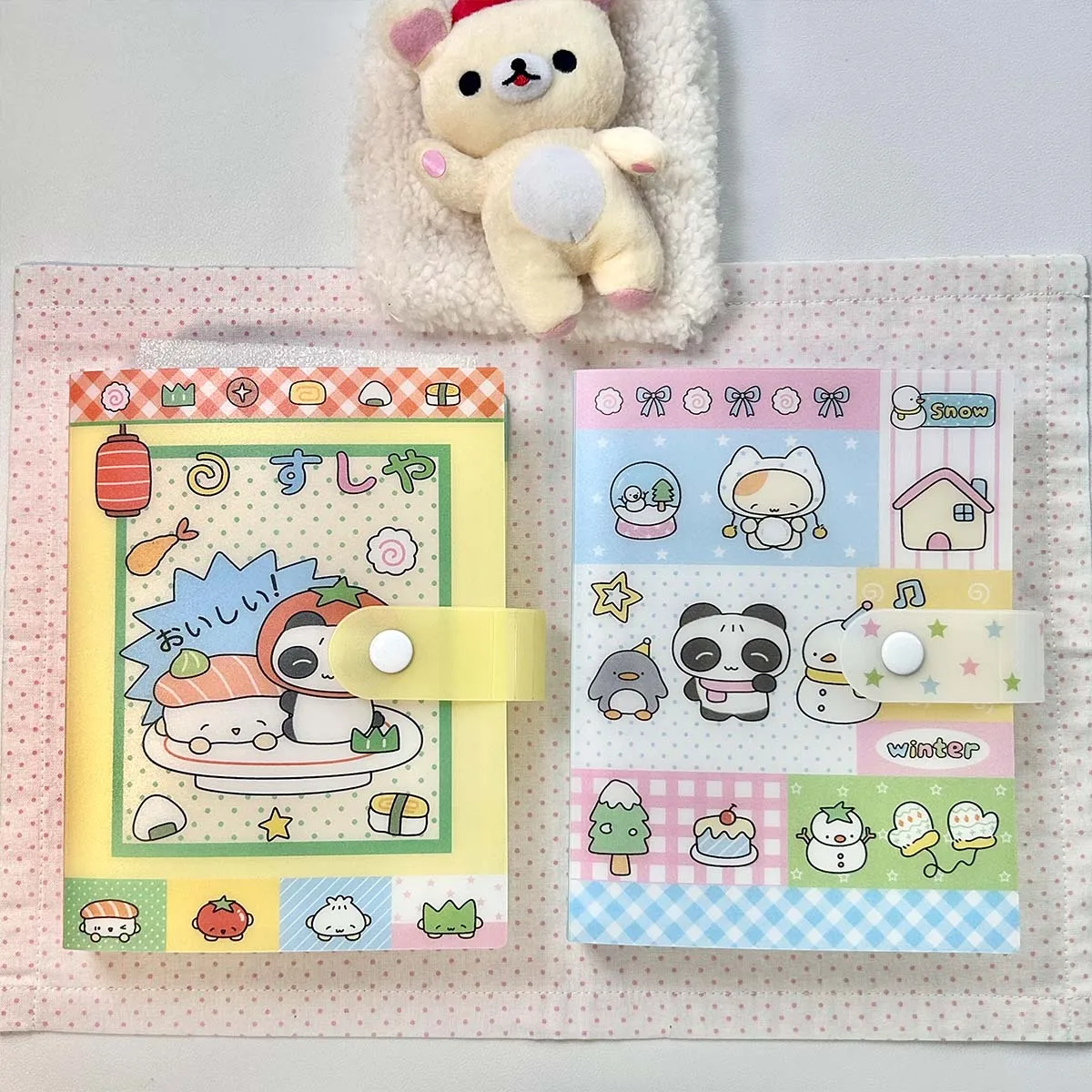 WAKAWAKA Kawaii Panda Theme Storage Album A6 Stitched Folder Cute Sticker Storage 40 Pages for Scrapbooking Material stickers scrapbooking supplies scrapbooking paper