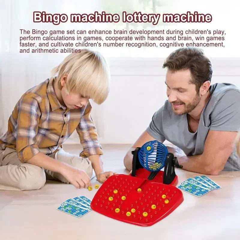 Bingo Game For Kids Lotto Lottery Number Machine Family Party Table Game Simulation Jackpot Shaker Toys Bingo Board Machine