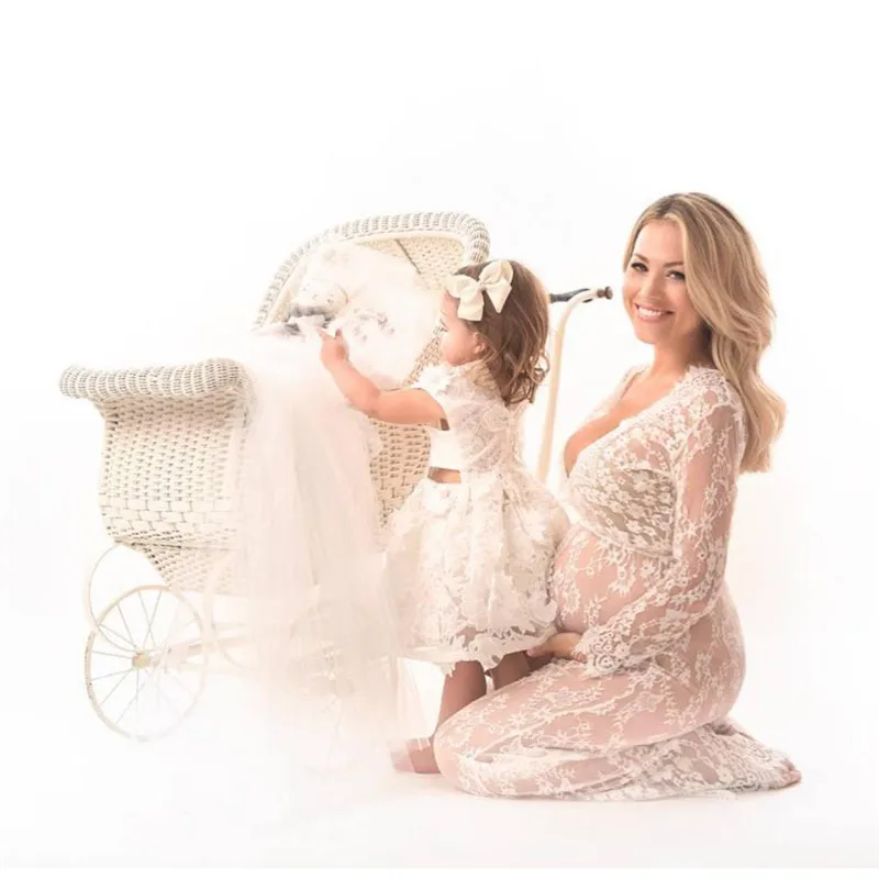 Maternity Photography Props Dress Pregnant Mother Dress  Women Pregnancy Clothes Lace Dress For Pregnant Photo Shoot Clothing