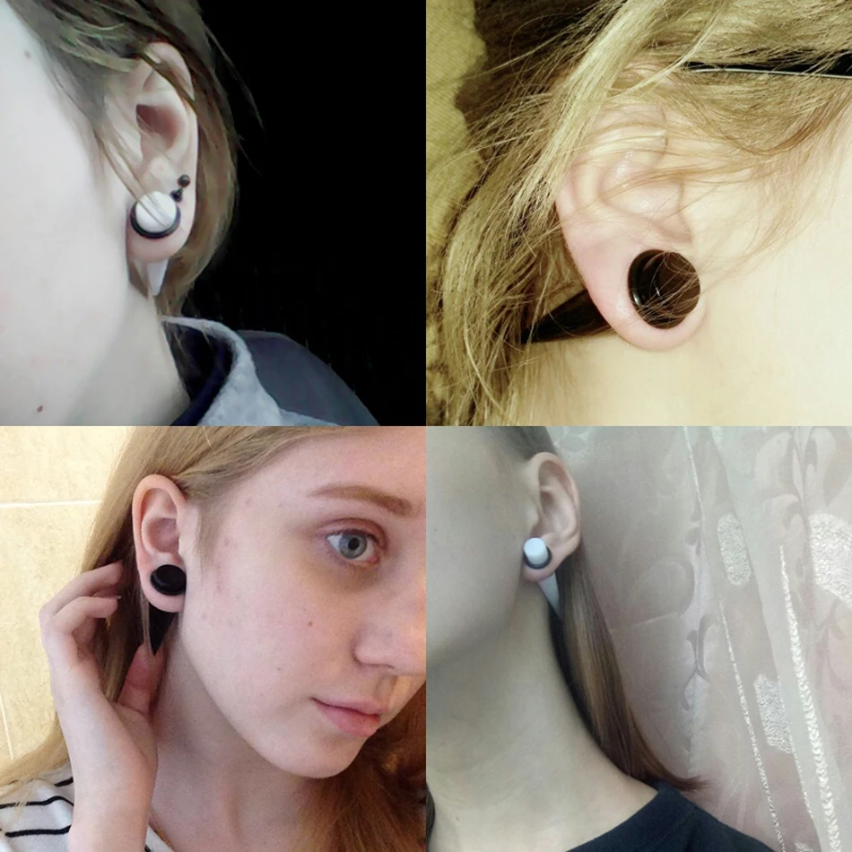 Acrylic Earring Taper Flesh Tunnel Ear Rings Piercing Stretcher Expander Stretching Plug Body Jewelry 2pcs/lot 1.6MM-20MM piercing jewelry body piercing earrings ear piercing jewelry body piercing jewelry body jewelry ear taper earrings