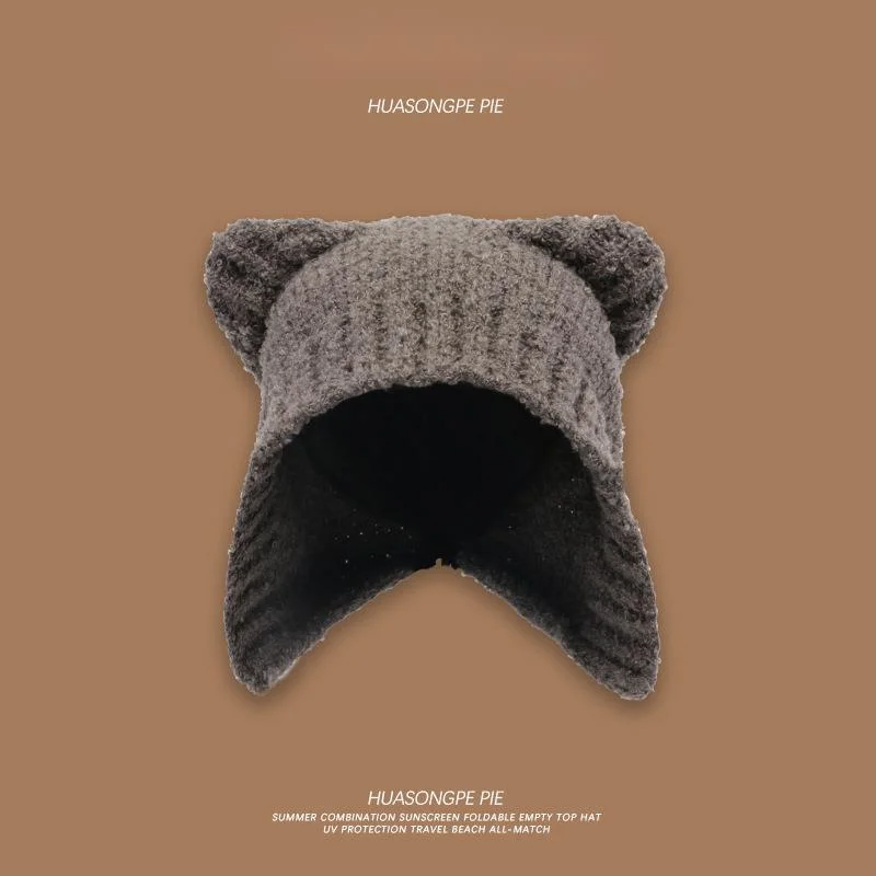 Cappello teddy bear in maglia con protezione per le orecchie_voghion.com