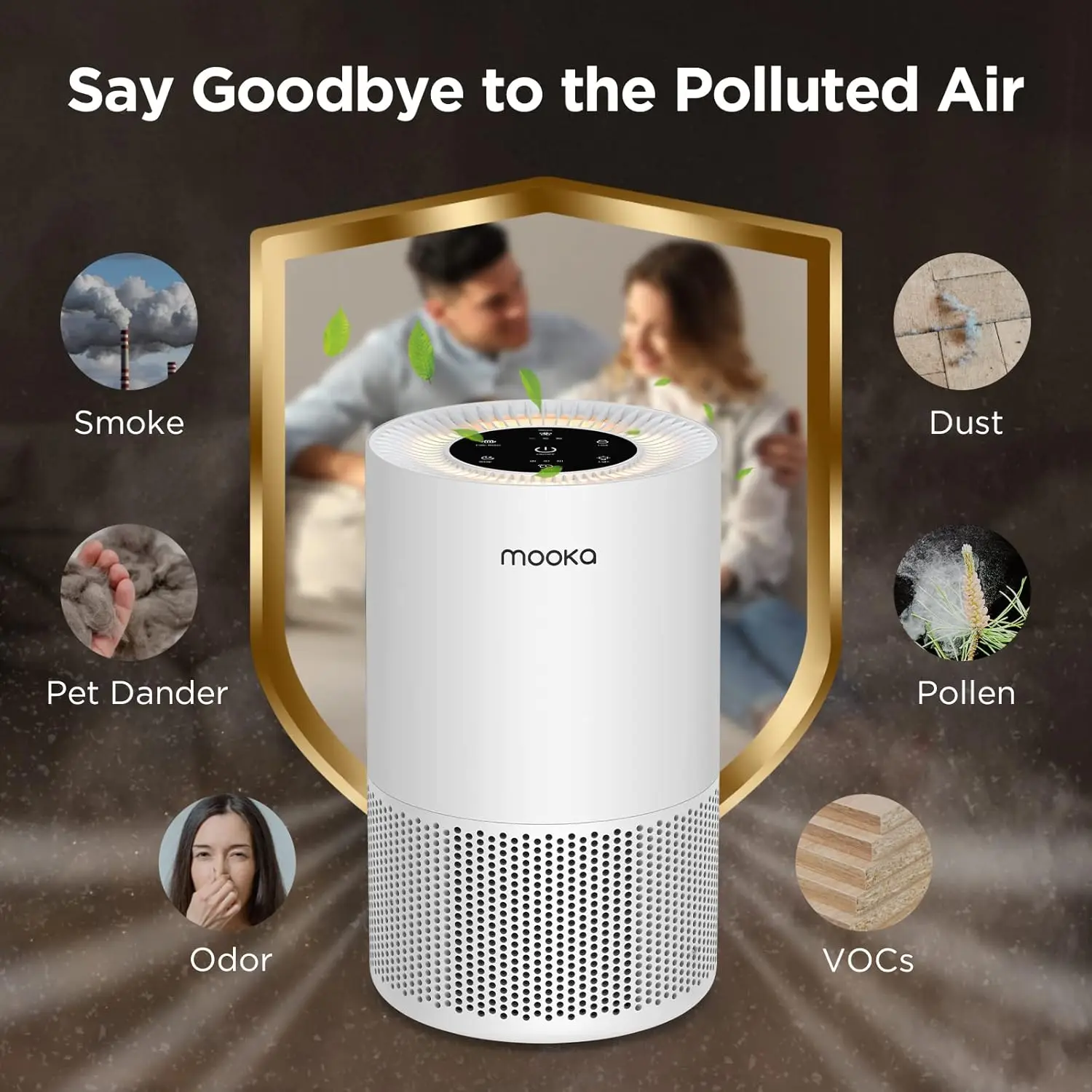 Purifiers for Home Large Rooms up to 1200ft², MOOKA H13 True HEPA Air Purifier for Bedroom Pets with Fragrance Sponge, Timer 2