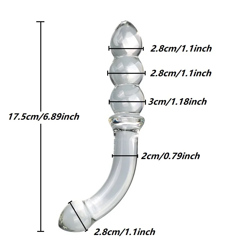 Double Ended Crystal Glass Anal Beads Butt Plug G-spot Stimulation Dildo Penis Gay Masturbate Adult Sex Toy For Women Men