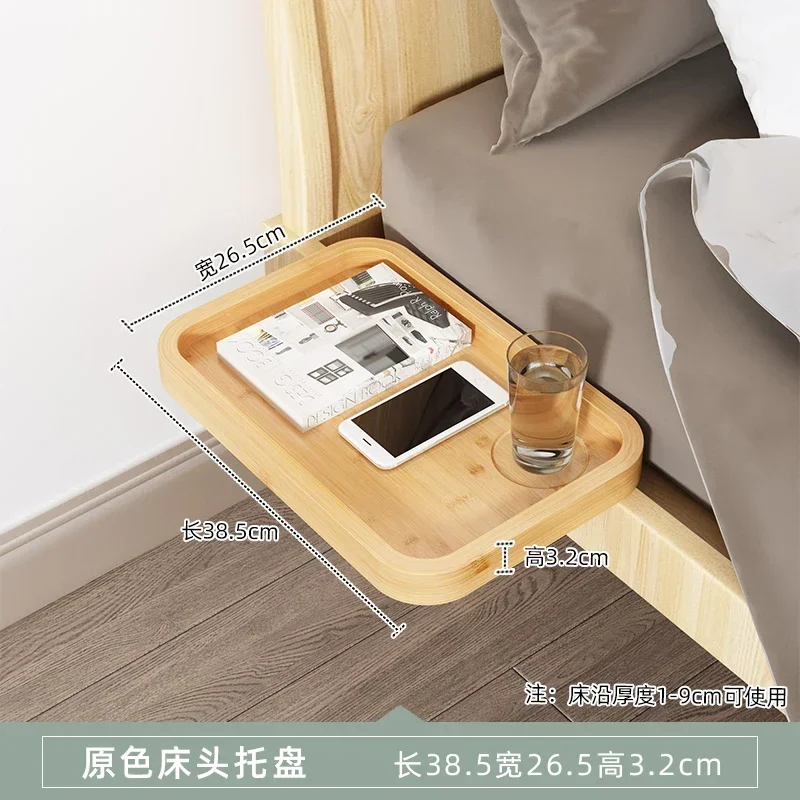 thumbnail image 1 of Cabecero de dormitorio sencillo, estante para proyector sin perforaciones, soporte para teléfono móvil junto a la cama, estante para bañera de madera maciza, 1 of 5