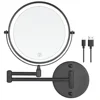 8" Rechargeable wall mounted LED makeup mirror 1X/10X magnification Double Sided Bathroom Mirror 1