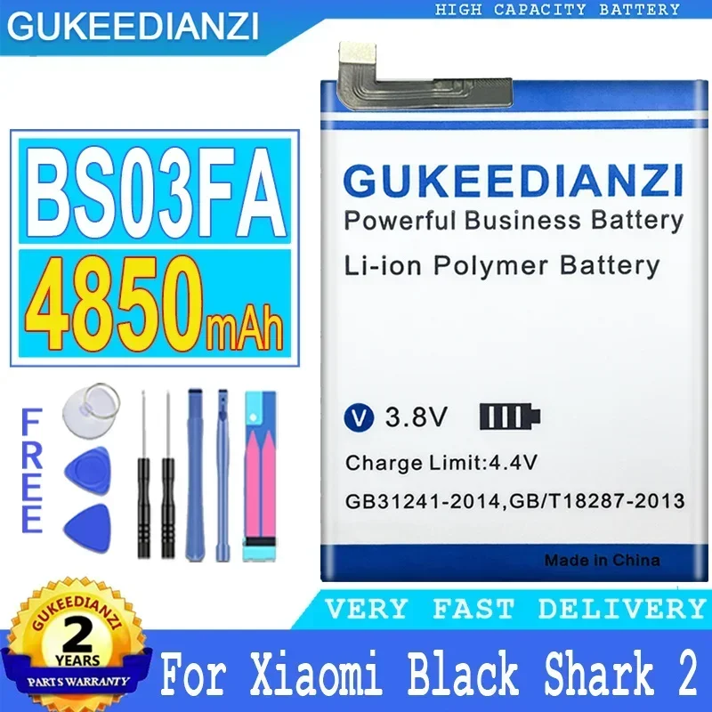 

Аккумулятор GUKEEDIANZI BS03FA для Xiaomi Black Shark 2, большой мощный аккумулятор Shark2, 4850 мАч