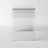 Bent Glass Computer Desk Rectangular Shaped PC Laptop Workstation Table for Home Office, 43.3" L, Clear 6
