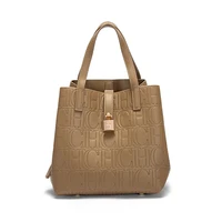 Classic Simple Solid Color Women's New 2024 Large Capacity Handbag Letter Element Women's Handbag - Image 3