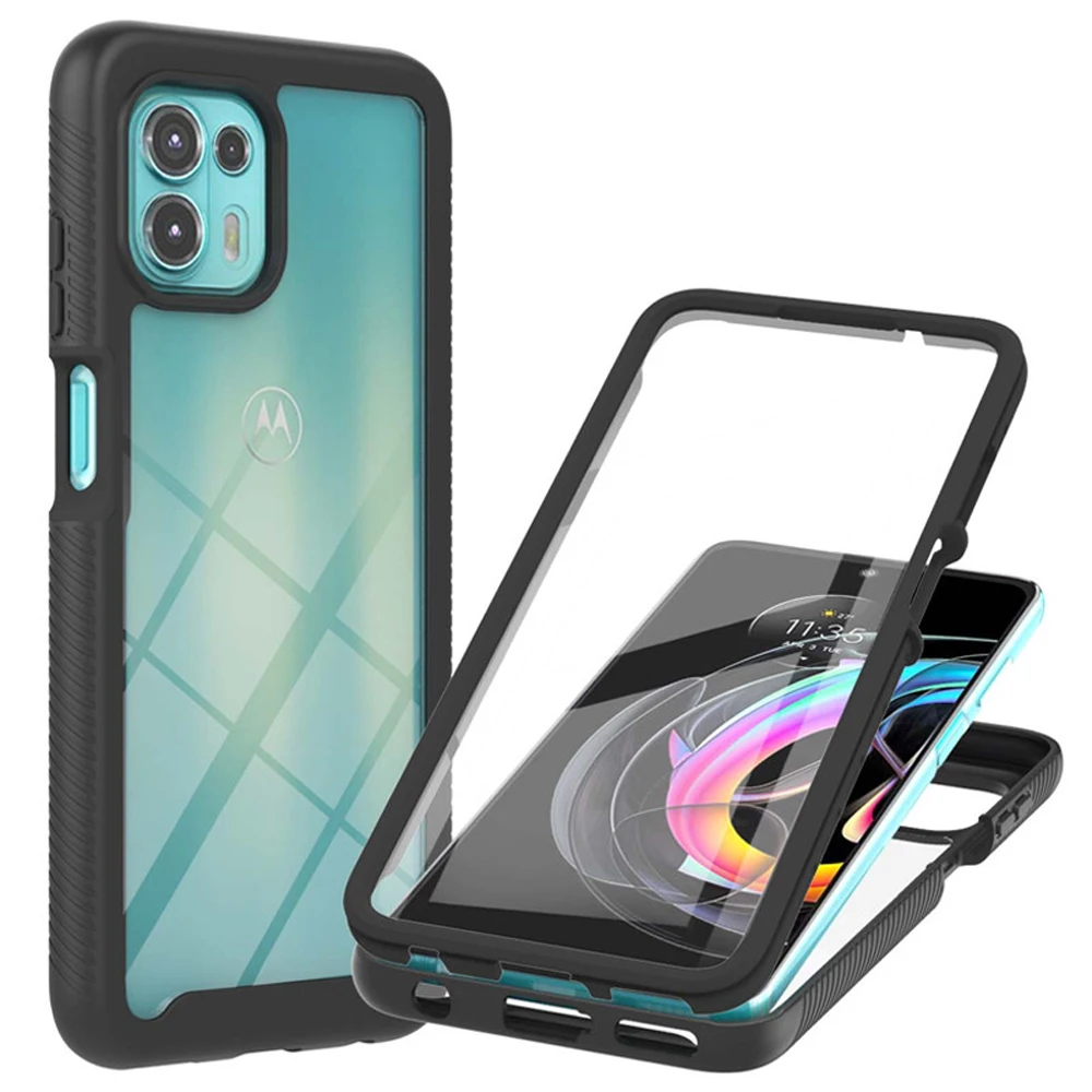 

For Motorola Moto Edge 20 Pro S30 X30 5G Crystal Case PET Front Film Protect Back Cover Moto Edge 30 Pro 20 Lite Fusion E13 Etui