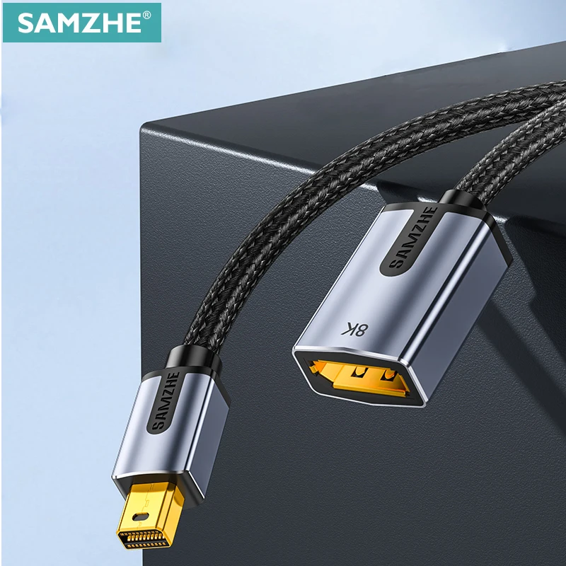 Фото SAMZHE Mini DP к DP Female Port Converter Mini Display port To DP Cable 8K TV Projector для Apple MacBook Pro №1
