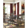 Signature Design by Ashley Glambrey Old World 45" Round Glass Top Dining Table, Brown 6