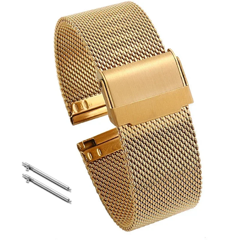 Sleek Milanese Loop Stainless Steel Watch Band Replacement Bracelet with Quick Release