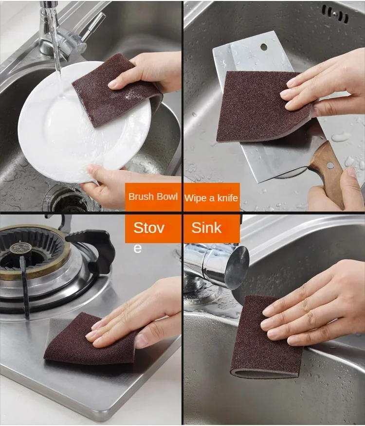 Magic Useful Things for Kitchen Gadgets Melamine Sponge Silicon Carbide Scouring Pad Pot Wiping Household Cleaning Supplies Home