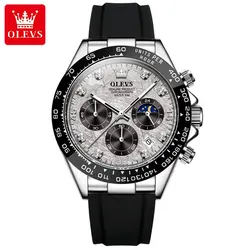 OLEVS Luxury Men's Waterproof Quartz Watch with Luminous Dial and Date Feature for No (Silvery grey)