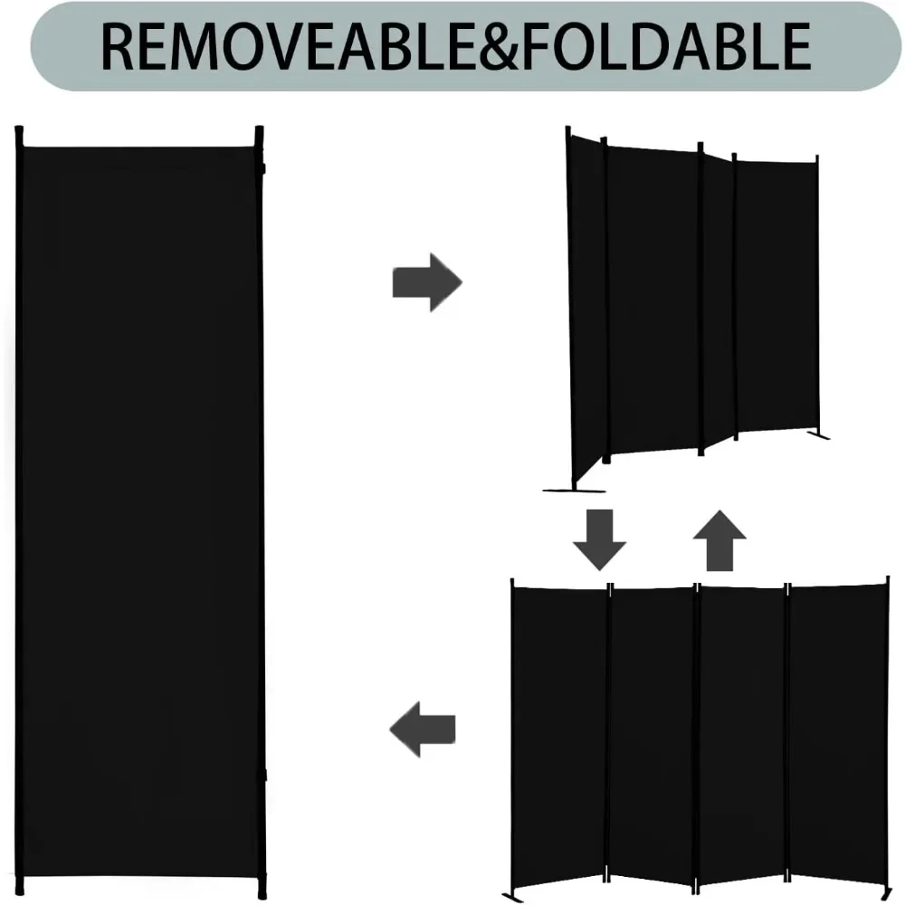 Panel Privacy Screen Portable Screen Steel Frame with Hook&Loop for Home Office Classroom Studio