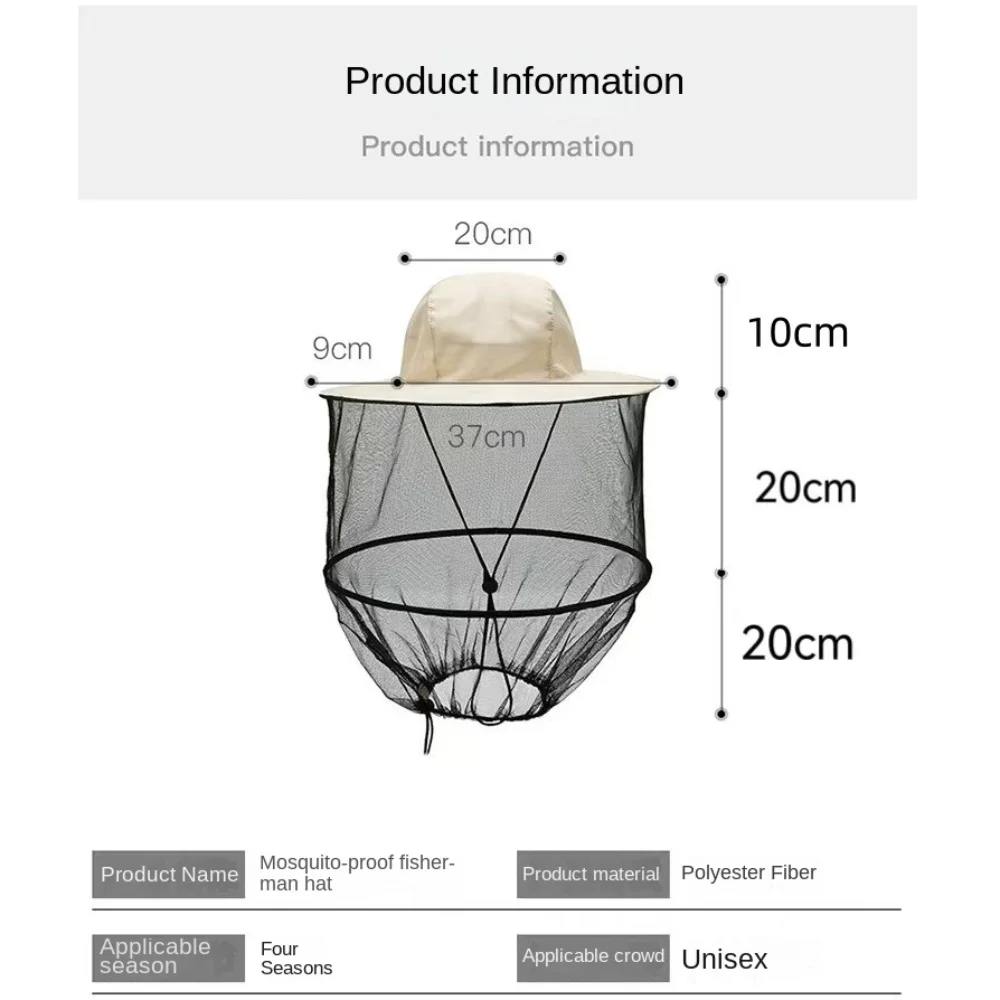 Outdoor Sunscreen Mosquito Hat Repellent Protection Foldable Fishing Sun Cap Casual Hidden Net Mesh Insect Proof Cap
