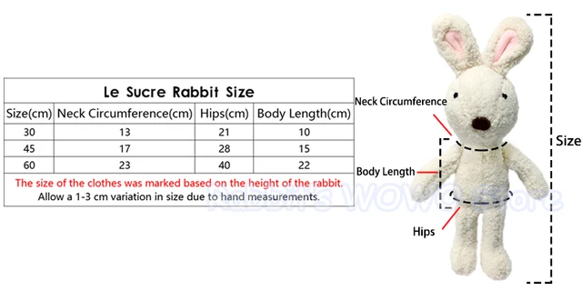 30cm/45cm/60cm Le Sucre Doll Clothes for Rabbit/Cat/Bear