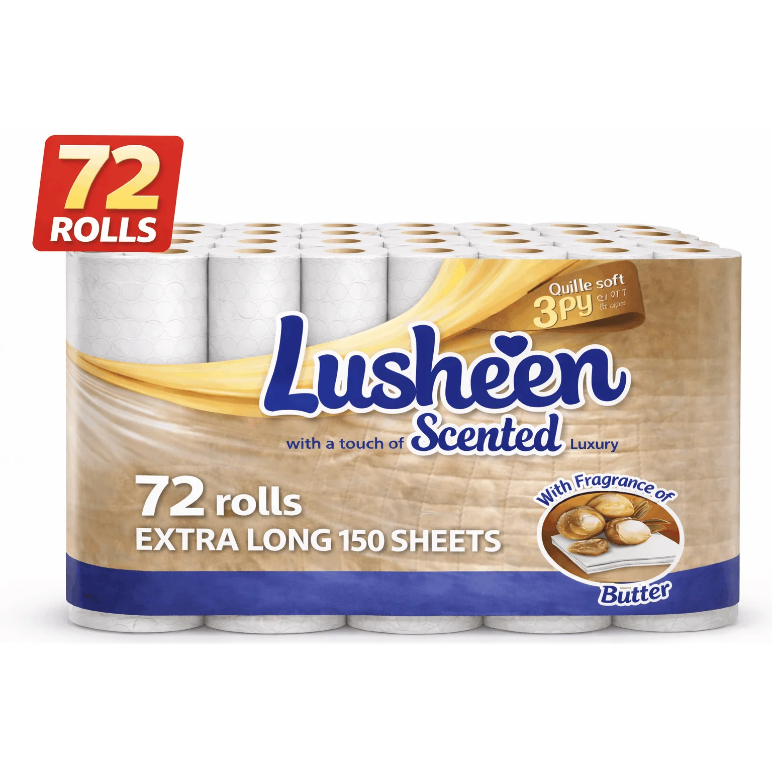 72 Rolls Toilet Tissue – 3 Ply – Extra Long 150 Sheets – Soft & Strong Bulk Pack – Long Lasting Family Size