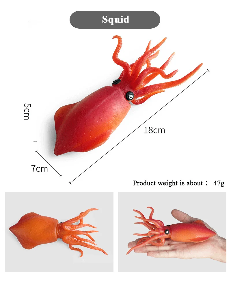 Simulation Unterwasser Tierwelt weichen Gummi Tintenfisch Kugelfisch Krabben Modell Stress abbau Kinder Stretching Spielzeug Spaß Geschenke – Detail 14