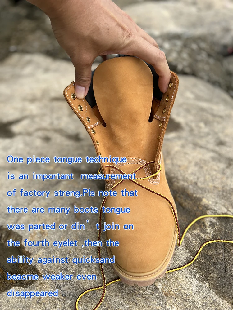 New Work Boots Men's Original Comfy Shoes Outdoor Hiking Leather Casual Shoes For Men Basic Boots Waterproof Yellow Boots