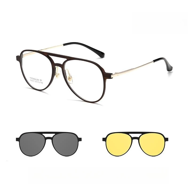 FIRADA Fashion Design Aviator Eyeglasses Vintage Square Double