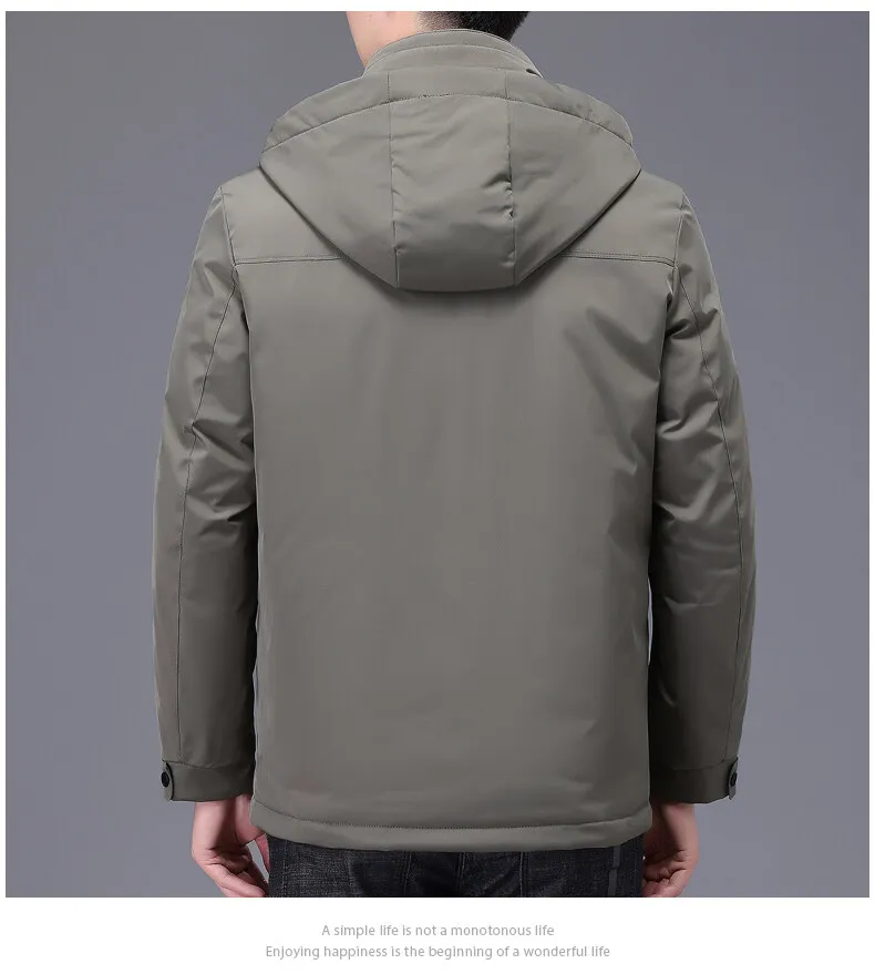 Business Casual Herren-Jacken mit Kapuze, Baumwolle, gefüttert, Winter, Outdoor, winddicht, warm, Daunenmantel, Übergröße, L-5XL, dicke Parkas-Kleidung – Detail 13