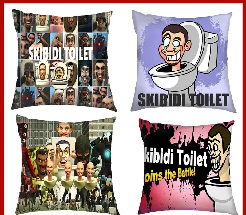 Skibidi Toilet Toilet Pillowcase 45x45cm Digital Velvet Sofa Cushion Cover Pillowcase Children's Toys Gifts