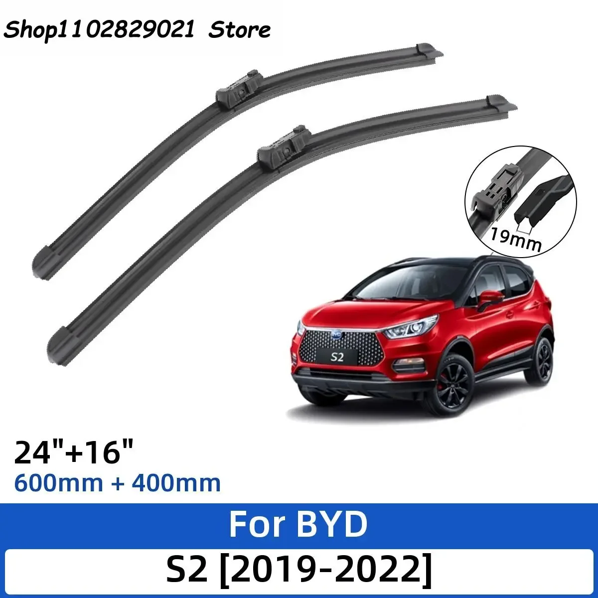 

2PCS For BYD S2 2019-2022 24"+16" Front Wiper Blades Windshield Windscreen Window Cutter Accessories 2019 2020 2021 2022