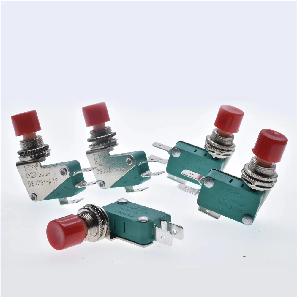 DS-438 DS-438 Momentary Red /Green Push Button Actuator Micro Limit Switch 12mm Push Button Switch 6.3mm Contact 16A 125V/250V