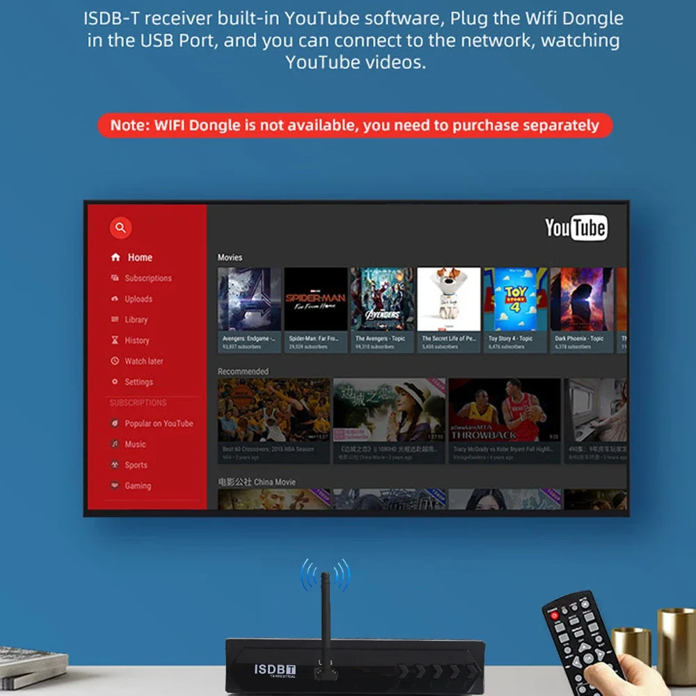 Digital TV Decoder ISDB-T For Chile 1080P HD Terrestrial Set Top Box HDMI and RCA Supports Smart TVs or old TVs